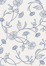 Blue Floral Printed Linen Tablecloth | Hire