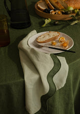 Sage Green Waved Linen Napkins | Hire