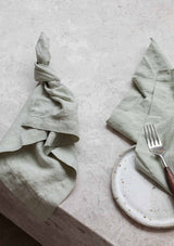 100% Linen Table Napkins | Sage Green (Set of Four)