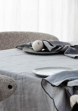 Cool Grey Amara Stitch Linen Napkins | Hire