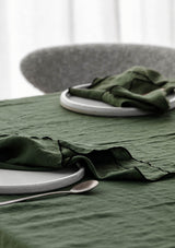 Forest Green Amara Stitch Linen Napkins | Hire