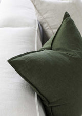 Linen Throw Cushion | Forest Green