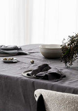 100% Linen Tablecloth | Graphite Grey