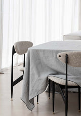 Amara Stitch 100% Linen Tablecloth | Cool Grey
