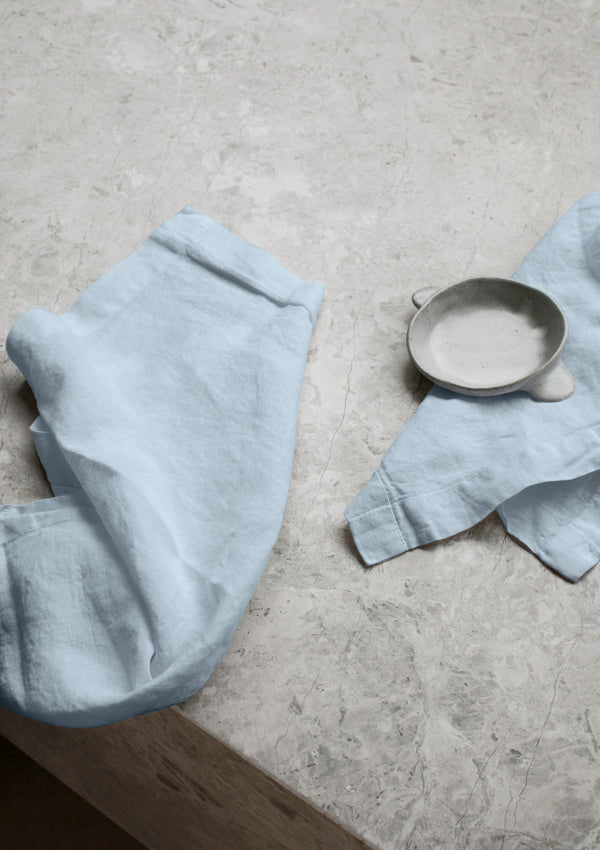 100% Linen Table Napkins | Light Blue (Set of Four)