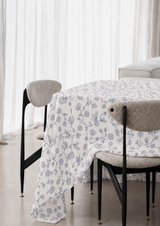 Blue Floral Printed Linen Tablecloth | Hire